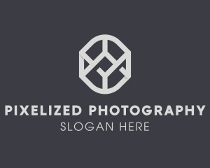 Geometric Grey Symbol logo design