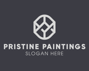 Geometric Grey Symbol logo design