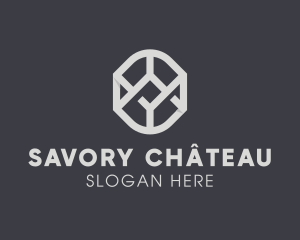 Geometric Grey Symbol logo design