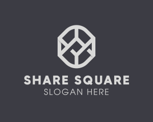 Geometric Grey Symbol logo design