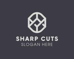 Geometric Grey Symbol logo design