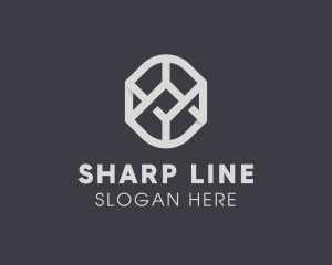 Geometric Grey Symbol logo design