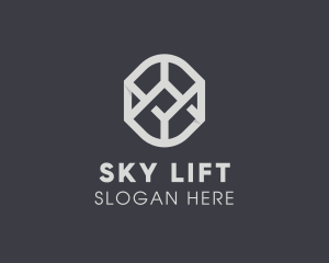 Geometric Grey Symbol logo design