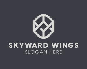 Geometric Grey Symbol logo design