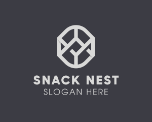 Geometric Grey Symbol logo design