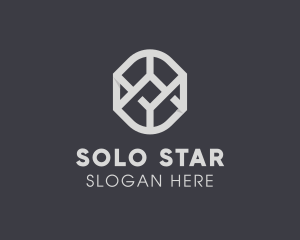 Geometric Grey Symbol logo design