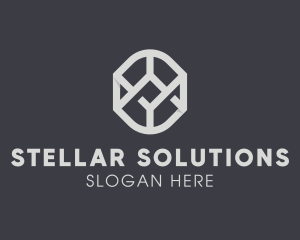 Geometric Grey Symbol logo design