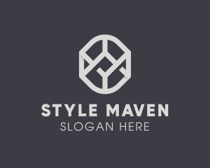 Geometric Grey Symbol logo design