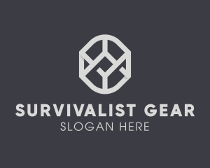 Geometric Grey Symbol logo design