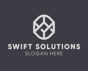 Geometric Grey Symbol logo design