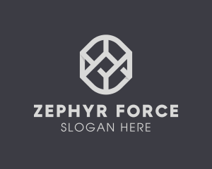 Geometric Grey Symbol logo design