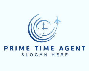 Airplane Time Travel logo design