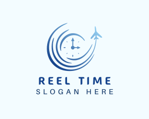 Airplane Time Travel logo design