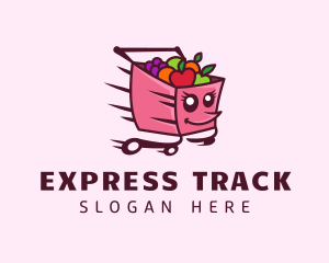 Grocery Delivery Cart logo design