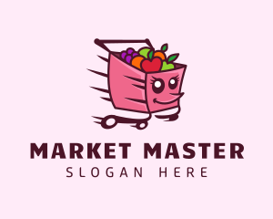 Grocery Delivery Cart logo design