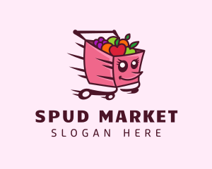 Grocery Delivery Cart logo design