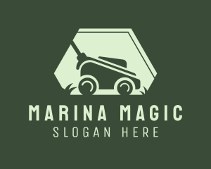 Grass Lawn Mower Mowing logo design