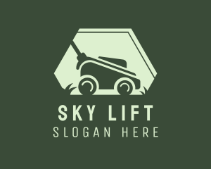 Grass Lawn Mower Mowing logo design