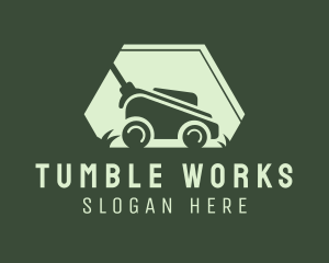 Grass Lawn Mower Mowing logo design