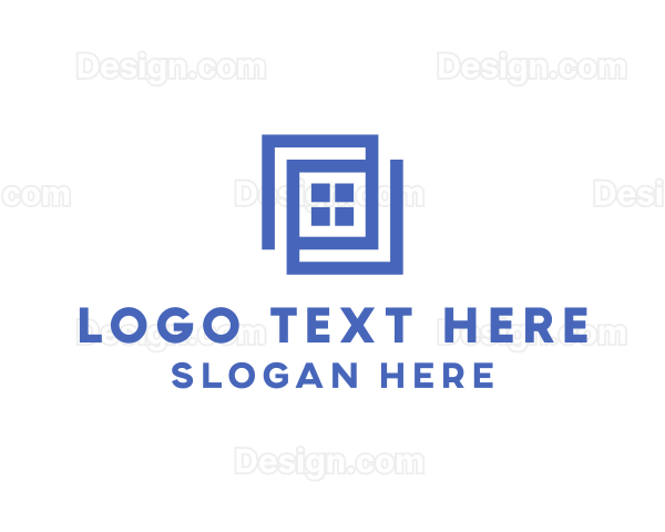 Geometric Blue Window Logo