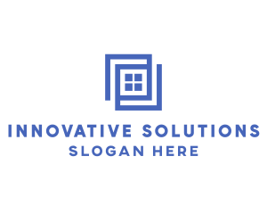 Geometric Blue Window Logo