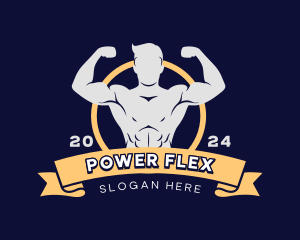 Muscle Man Bodybuilder logo