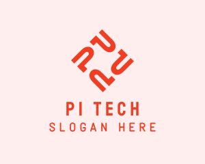 Tech Business Letter P  logo design