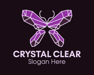 Crystal Gem Butterfly logo design