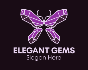 Crystal Gem Butterfly logo design