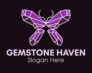 Crystal Gem Butterfly logo design