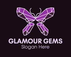 Crystal Gem Butterfly logo design