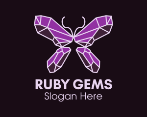 Crystal Gem Butterfly logo design