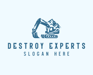 Mountain Excavator Construction logo design