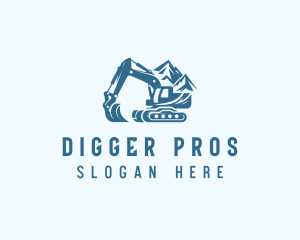 Mountain Excavator Construction logo design