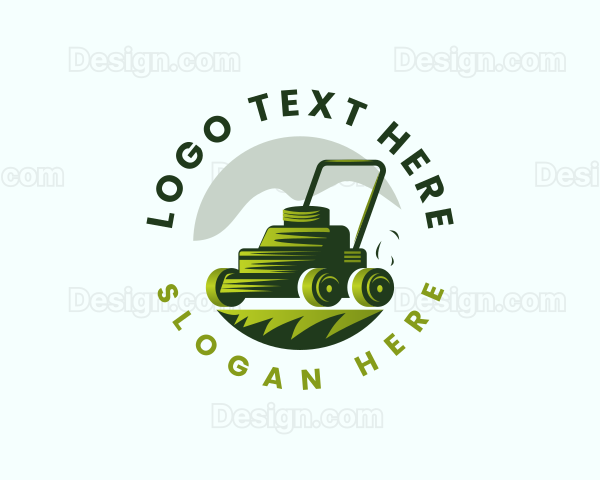 Grass Lawn Mower Logo