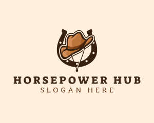 Cowboy Horseshoe Rodeo logo design