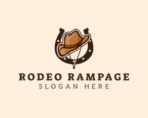 Cowboy Horseshoe Rodeo logo design