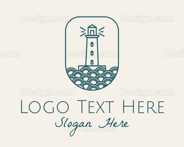 Blue Lighthouse Badge Logo