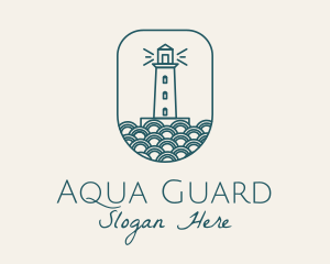 Blue Lighthouse Badge logo design