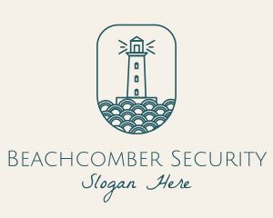 Blue Lighthouse Badge logo design