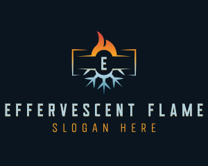 Flame Snowflake HVAC logo design