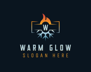 Flame Snowflake HVAC logo design