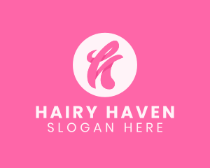 Pink Swirly Letter H logo design