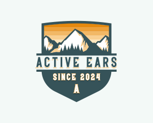 Hiking Trekking Mountain Adventure logo design