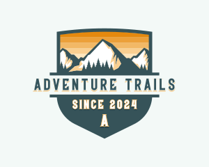 Hiking Trekking Mountain Adventure logo design