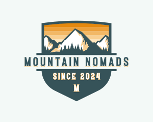 Hiking Trekking Mountain Adventure logo design