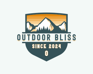 Hiking Trekking Mountain Adventure logo design