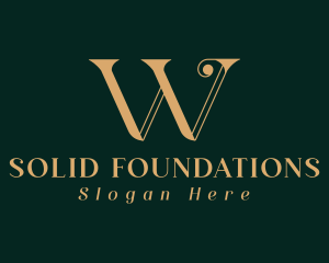 Premium Gold Letter W Logo