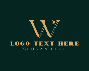 Premium Gold Letter W logo