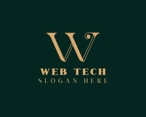 Premium Gold Letter W logo design